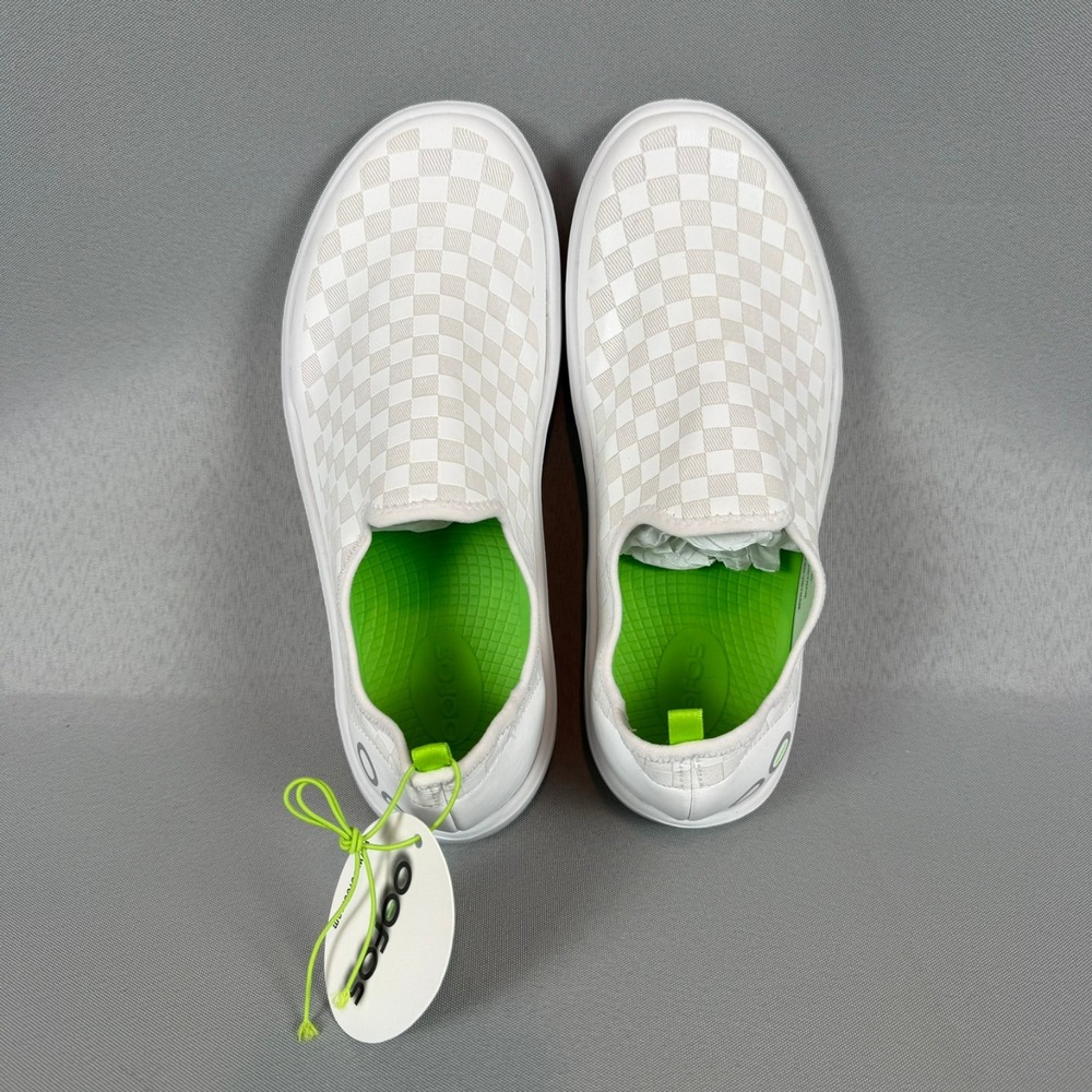 Slip-On Women's Sneakers in White with Neon Accent - Picture 7 of 7